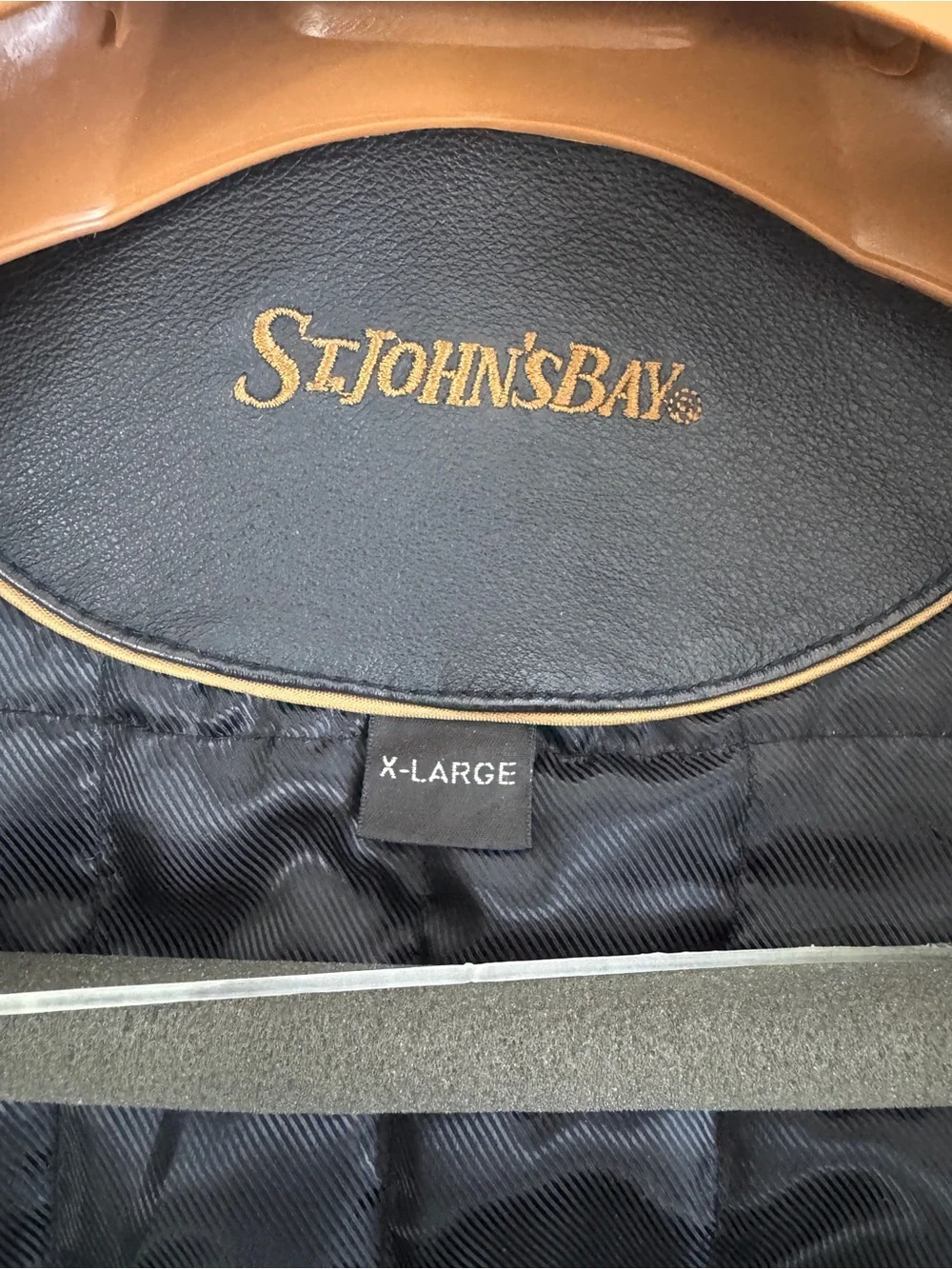 St. John's Bay Black Men's Bomber-Style Leather Jacket